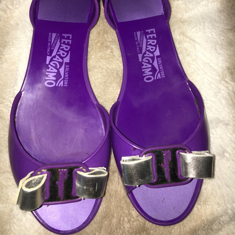 Ferragamo Jelly Bow Flats/Sandals